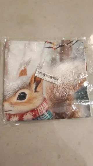 3 Fundas Cojín Ardilla Navidad 45x45