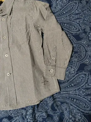 Camisa Zara Kids T4-5 Rayas Marrón/Blanco