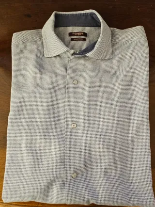 5 Camicie Gutteridge 100% Cotone Blu/Bianco Taglia