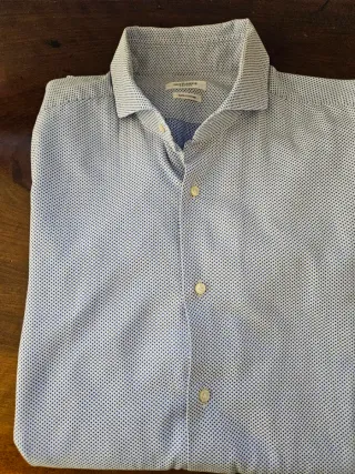 5 Camicie Gutteridge 100% Cotone Blu/Bianco Taglia