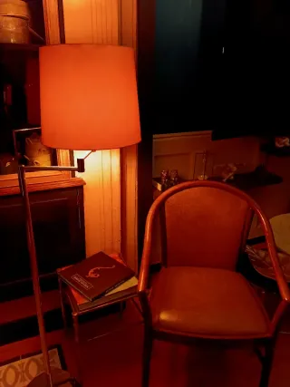 Lámpara Metalarte Años 70 Dorada Tela