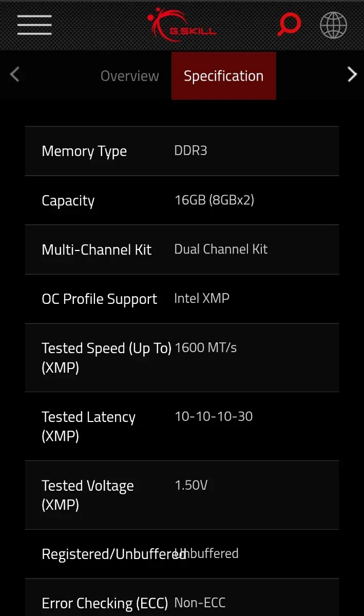 Kit 2x RAM DDR3 16GB 1600MHz G.Skill afbeelding 4