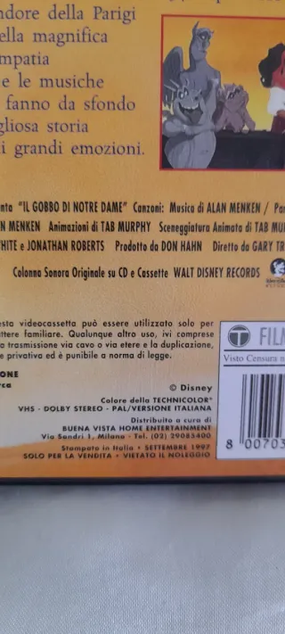 Il Gobbo di Notre Dame VHS Walt Disney Classici
