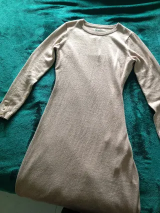 Vestido midi punto metalizado