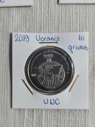 Ucrania 2019 3 monedas conmemorativas 10 grivnas