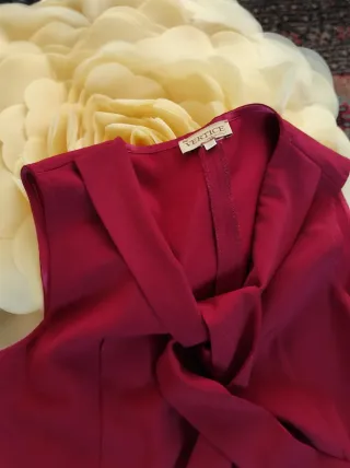 Abito smanicato bordeaux vintage primi anni 2000