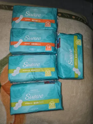 Pack de 5 paquetes de Compresas Suave Higiénicas (