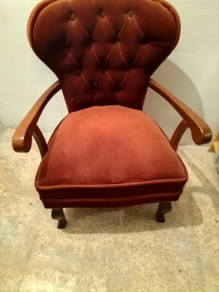 Sillón Vintage Terciopelo y Madera