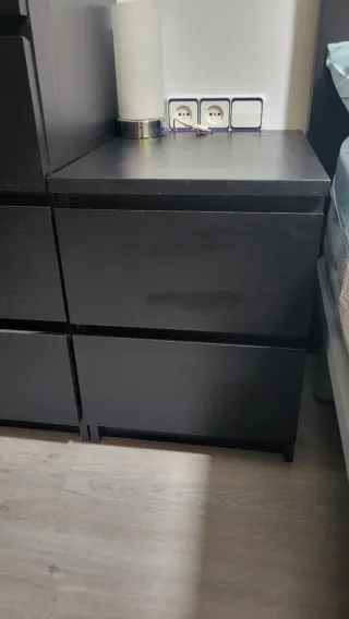 Comodino Malm Ikea nero, 2 unità