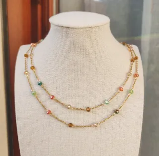 Collana con cristalli colorati oro