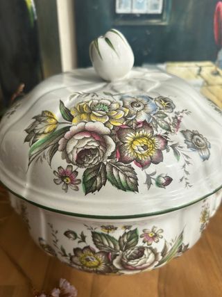 Sopera Luneville Loza Francesa Flores