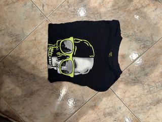 Camiseta negra hombre calavera gafas talla 12-13