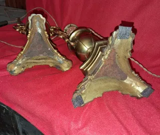 Coppia Candelabri Ottone Fine '700