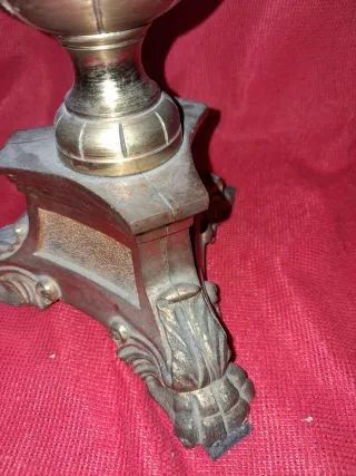 Coppia Candelabri Ottone Fine '700