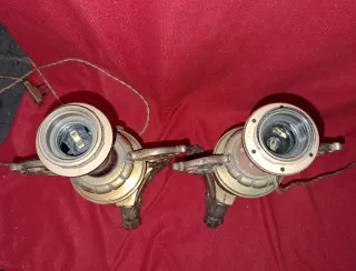 Coppia Candelabri Ottone Fine '700