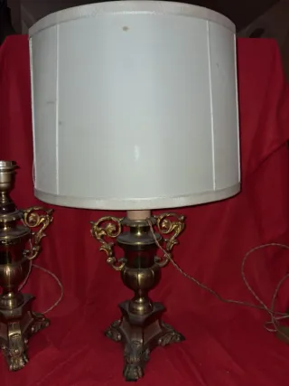 Coppia Candelabri Ottone Fine '700