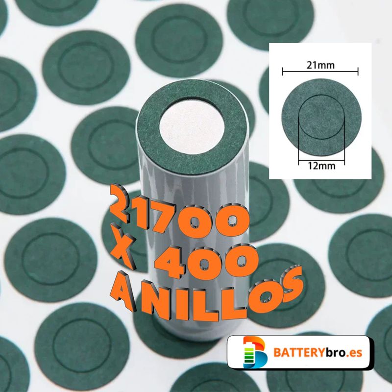400 Anillos Aislantes para Baterías 21700