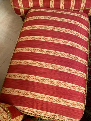 2 Poltrone con Bracciali + Poggiapiedi Vintage Luigi XV