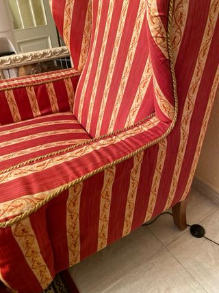 2 Poltrone con Bracciali + Poggiapiedi Vintage Luigi XV