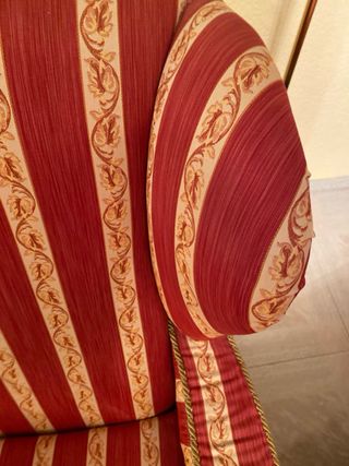 2 Poltrone con Bracciali + Poggiapiedi Vintage Luigi XV