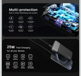 Batería Externa JUOVI 25W 10000mAh Azul