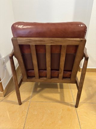 Sillón Vintage Piel y Madera