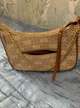 Bolso de hombro Coconuda beige y marrón