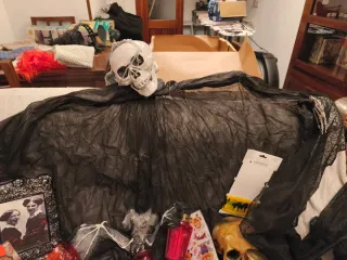 Lote Decoración Halloween: Araña, Calaveras