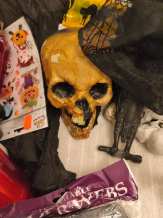 Lote Decoración Halloween: Araña, Calaveras