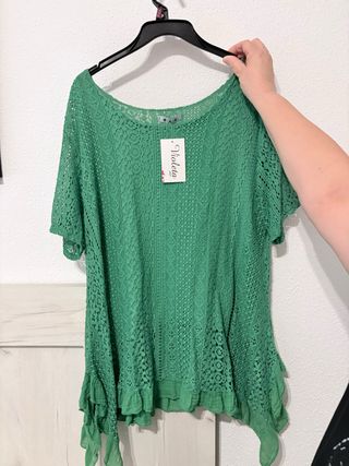 Blusa Violeta verde talla única