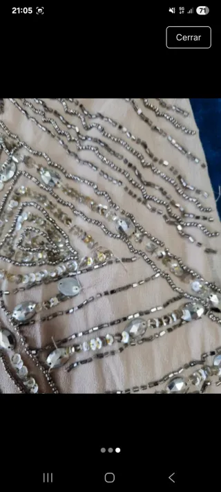 Vestido lentejuelas y pedrería Talla S