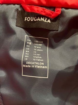 Chaleco acolchado rosa, talla 10 años