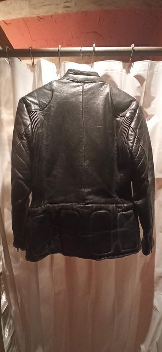 Chaqueta Cuero Negra Mujer Moto Talla S. Vintage.