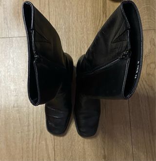 Botas de tacón de cuero negras talla 38