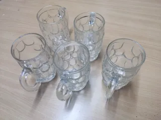 Juego 5 Vasos Cerveza Vidrio