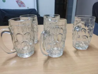 Juego 5 Vasos Cerveza Vidrio