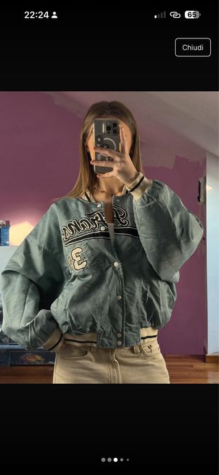 Iets Frans Bomber Jacket College Blu/Bianco M