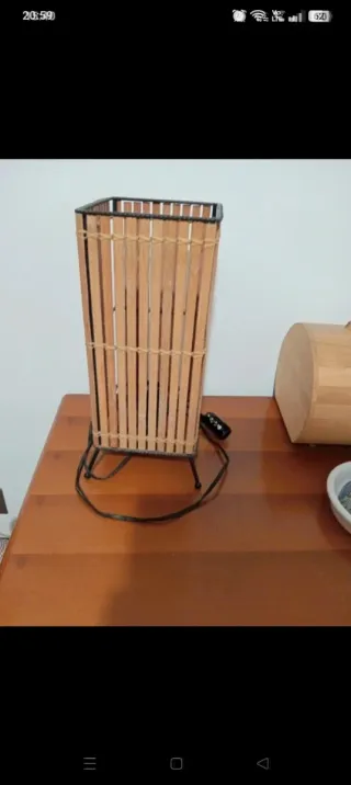 Lampada etnica in bambù e metallo