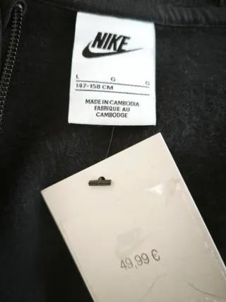 Sudadera Nike Niño/a T. L Negra Nueva