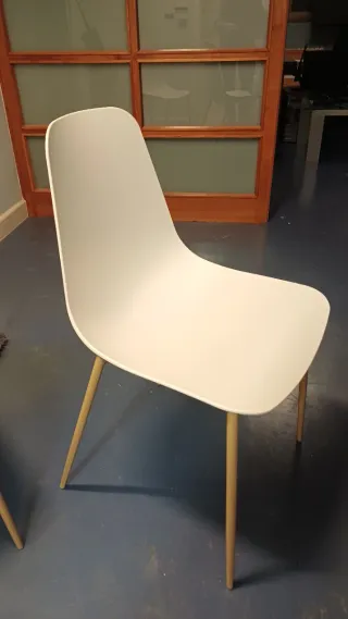 Juego de 2 sillas blancas modernas