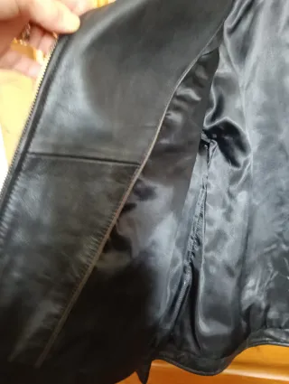 Chaqueta Biker Piel Negra Talla S