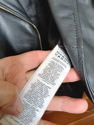 Chaqueta Biker Piel Negra Talla S