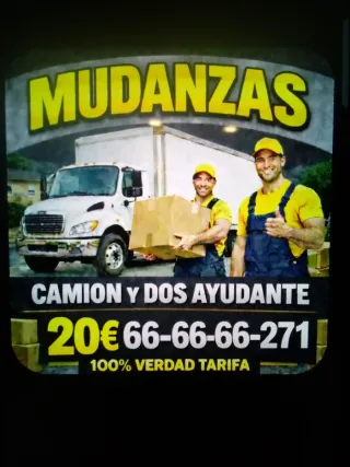 Mudanzas Camión y 2 Ayudantes 20€
