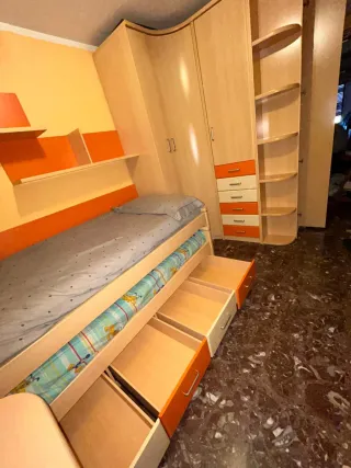 Habitación juvenil: Cama nido + Armario