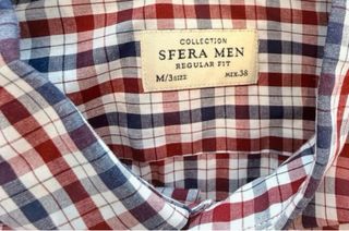 NUEVA. Camisa cuadros manga larga de Sfera.Talla M