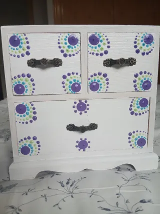 Cajonera joyero artesanal pintada a mano