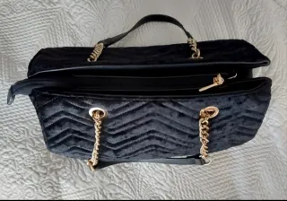 Borsa Nera in Velluto Nuova Made in Italy