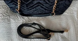 Borsa Nera in Velluto Nuova Made in Italy