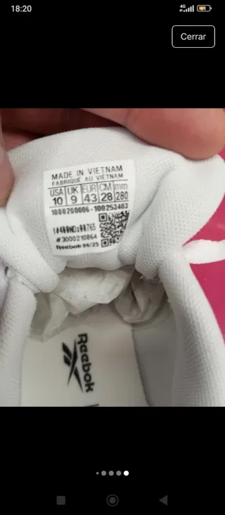 Zapatillas Reebok Hombre Blancas y Azules