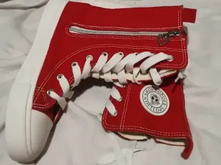 Zapatillas Lona Rojas Altas Niñas Talla 35